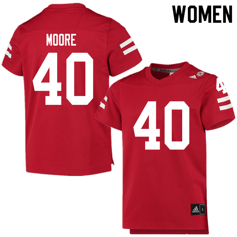 Women #40 Darius Moore Nebraska Cornhuskers College Football Jerseys Sale-Scarlet - Click Image to Close